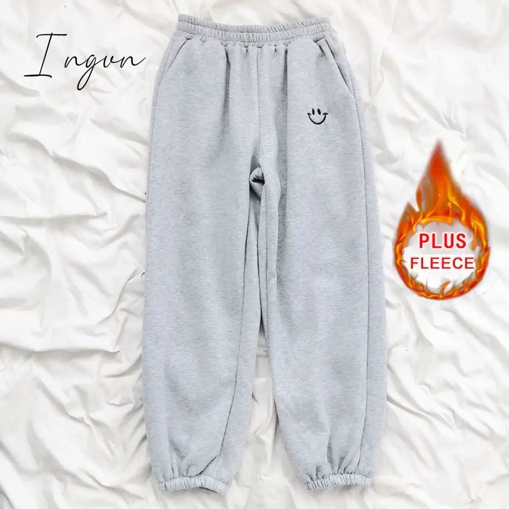 Ingvn - Smiley Face Embroidery Sweatpants