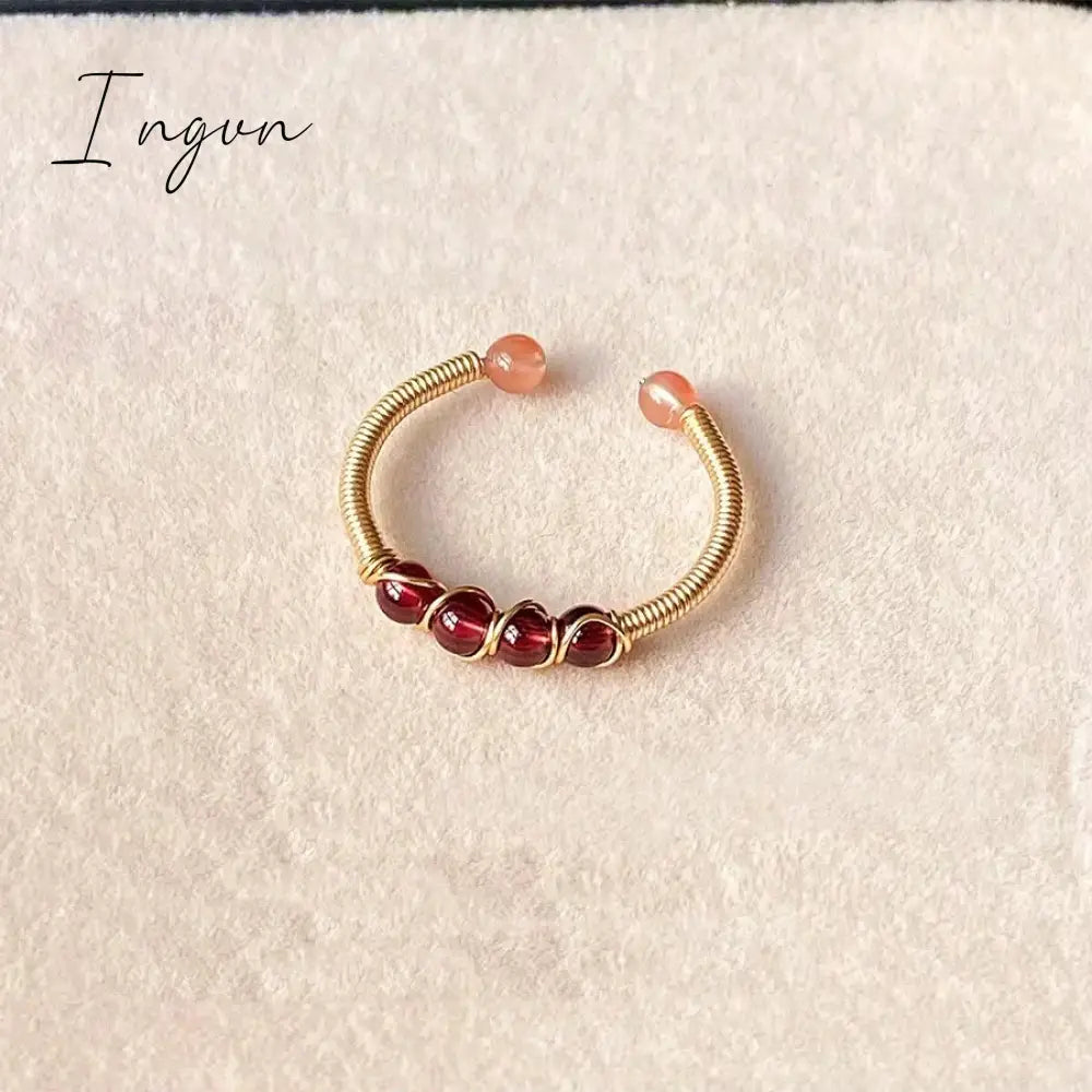 New Fashion Simple Colorful Crystal Natural Stone Opening Ring for Women Exquisite Copper Ring Sweet Elegant Party Jewelry