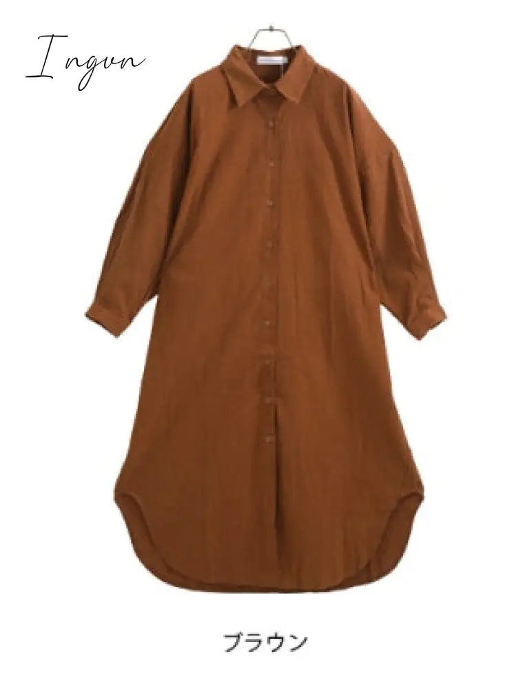 Ingvn - S-2XL Plus Size Summer Shirt Dress Evening Kaftan Vintage Dress Party Oversize Long Beach Women Dresses Robe Vestido Maxi