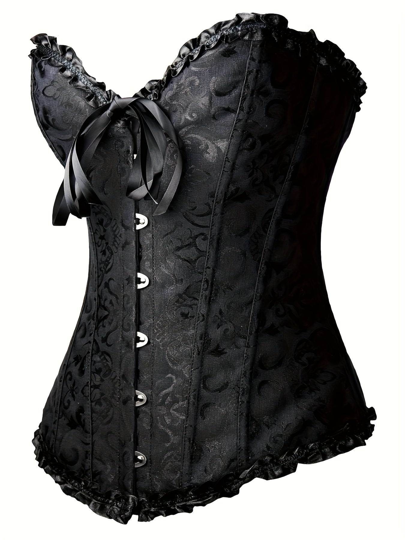 Luxurious Ruffle Strapless Corset Bustier - Sculpting Tummy Control, Adjustable Lace Up, Jacquard Fabric, Body Shaping, Womens Lingerie & Shapewear for a Flawless Silhouette