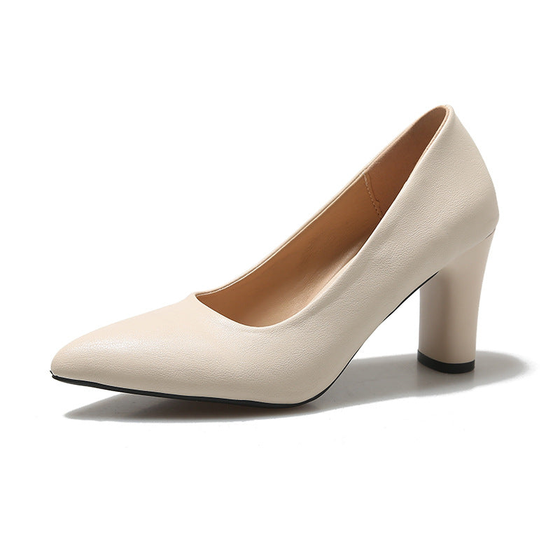 35-45 size plus size women's shoes with skirt temperament thick heel high heels new small fragrant style shoes spring and autumn