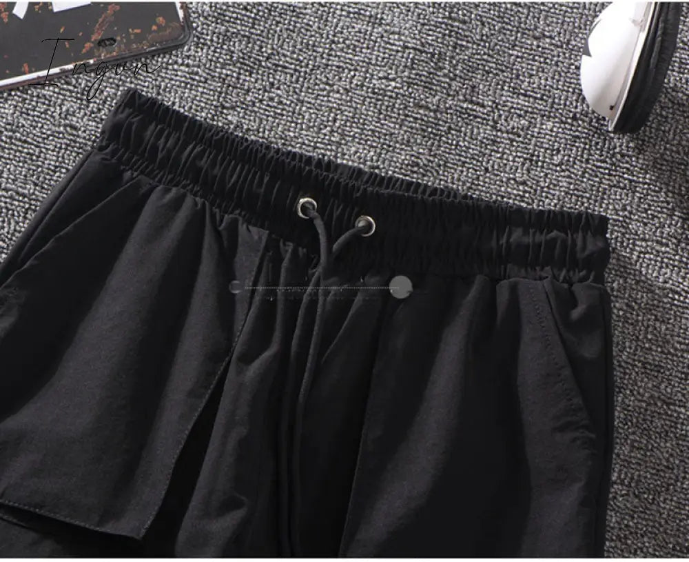 Ingvn - Women Fashion Spring  Autumn Streetwear embroidery Cargo Pants Women Harajuku BF Loose Big Pocket Hearm Pants High Waist Loose Female Trousers