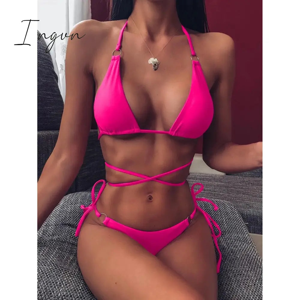 Ingvn - 2023 Trends Sexy Micro Bikini Criss Cross Swimwear Bandage Woman Swimsuit Female Thong Bikinis Set 2 Piece Women Bathing Suit Beachwear