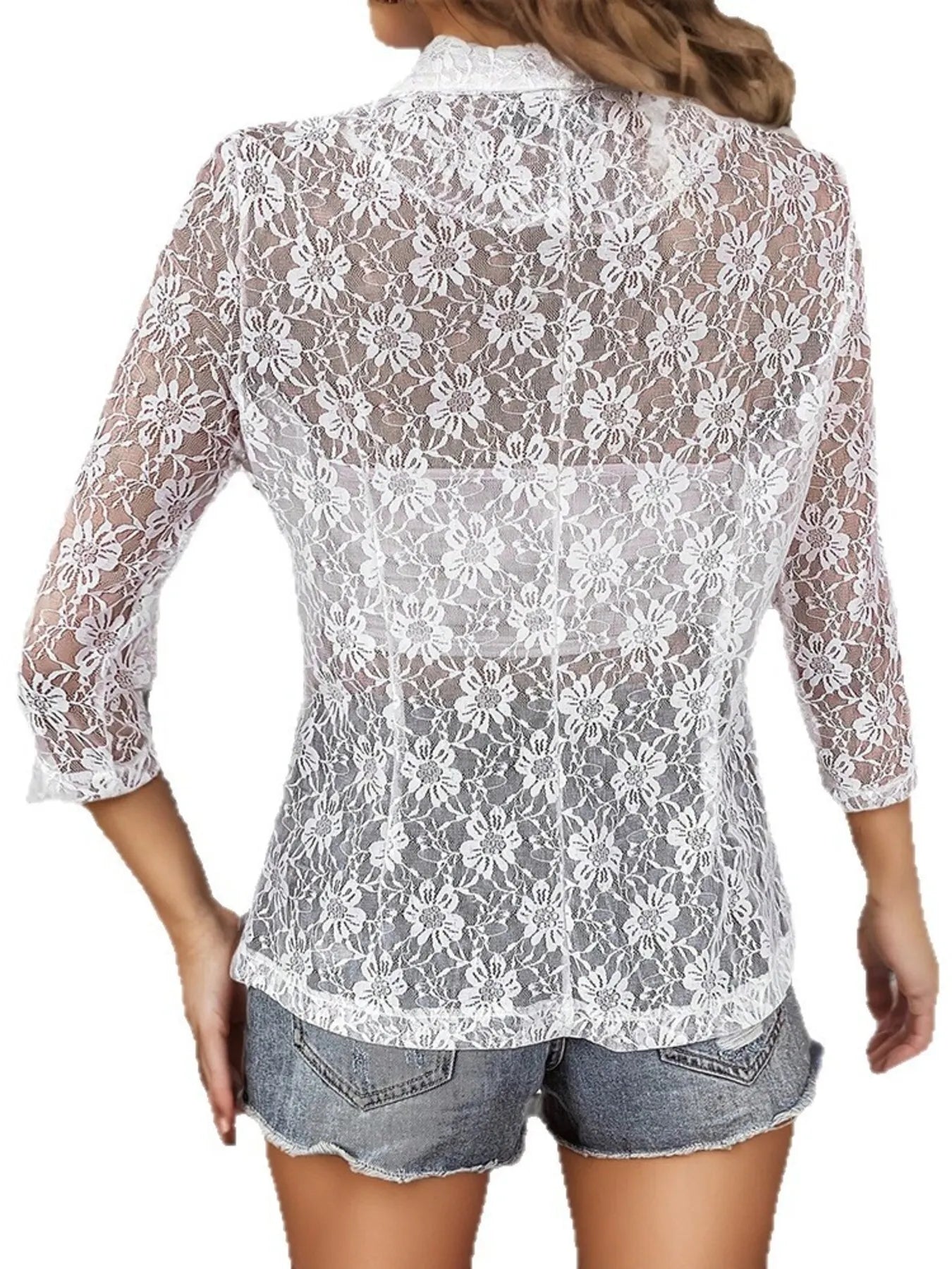 Open Front Lace Cardigan