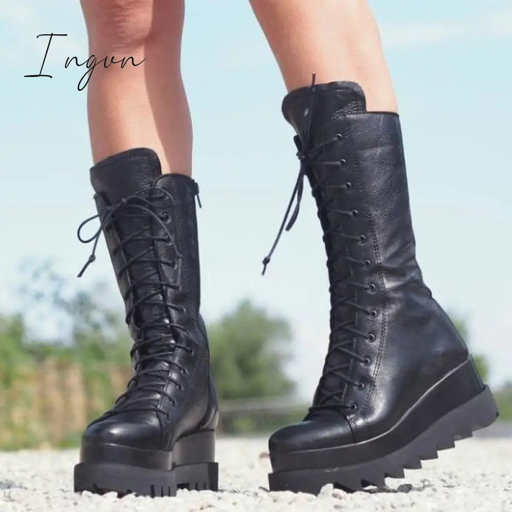 Ingvn - Women's Faux Leather Boots