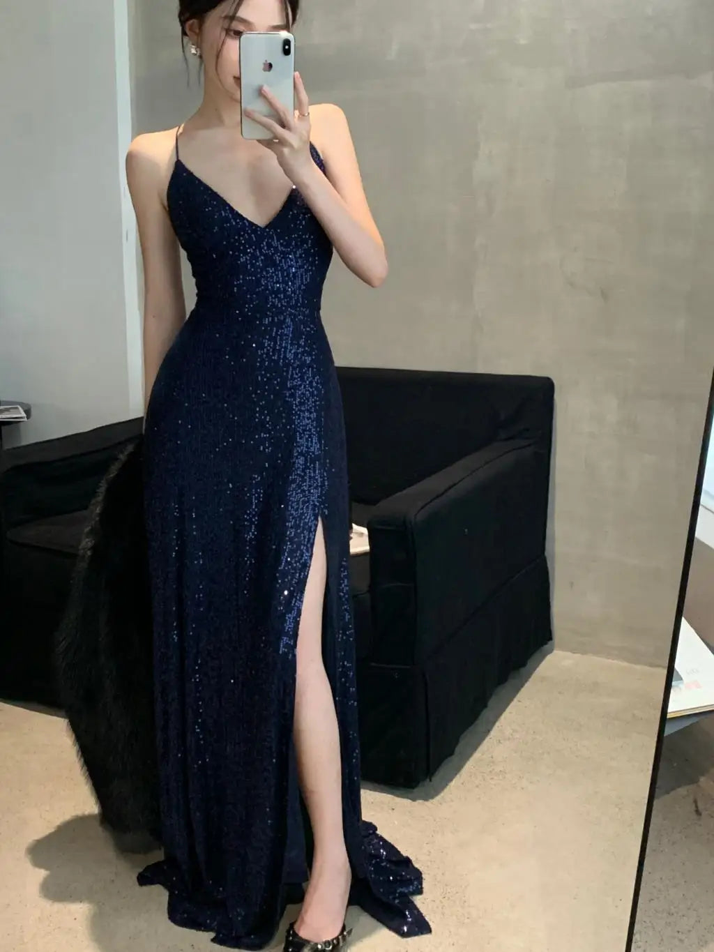 Sexy Slim Evening Gown Luxury Dresses Women's Backless V-Neck Split Maxi Dress Fashion Robe Birthday Party Spring Autumn New