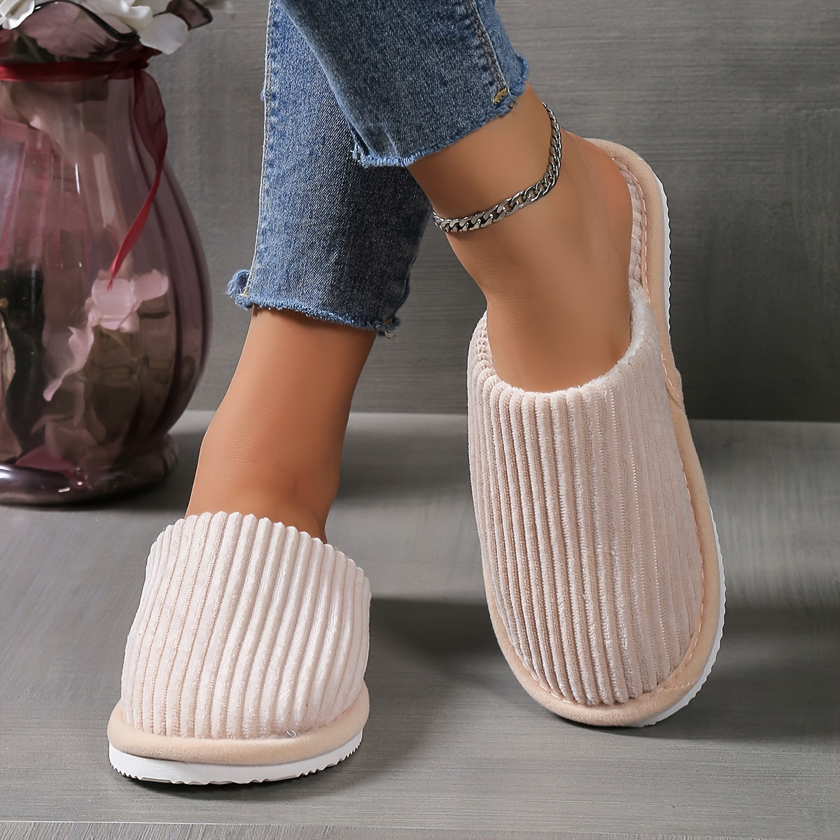 Ultra Cozy Plush Slippers - Soft, Warm, Closed-Toe, Fuzzy, Anti-Slip Sole, Indoor Shoes for Cold Winter Days - Perfect for Lounging Around the House
