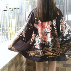 Ingvn - Kimono Cardigan Womens Tops And Blouses Japanese Streetwear Women Tops Summer Long Shirt Female Ladies Blouse Women Clothes