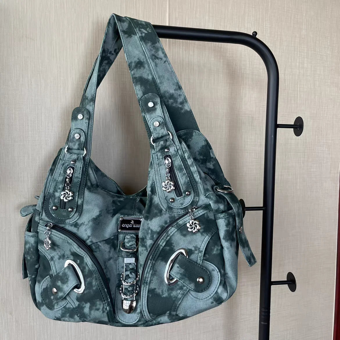 Ingvn  Y2k Vintage Shoulder Bag for Women Gothic Fashion Tie-dye Tote Bag Aesthetic Large Capacity Luxury Designer Female Handbag