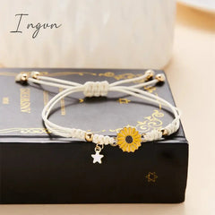 1pcs New Fashion Simple Colorful Sunflower Star Handwoven Bracelet for Women Sweet Elegant Party Jewelry Gifts