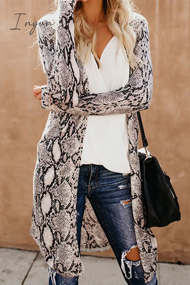 Ingvn - Casual Street Print Patchwork V Neck Outerwear