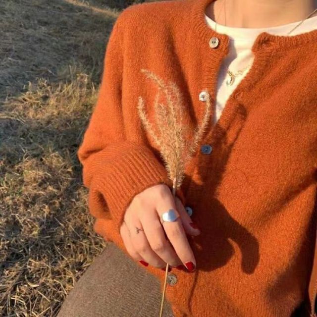 Cashmere Sweater Cardigan Women Single Breasted Long Sleeve Elegant Vintage Jumper Solid Wool Knitted Autumn Winter Outwear