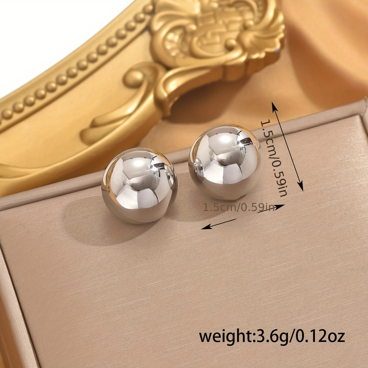 A Pair of Chic Minimalist Round Ball Earrings - Simple, Versatile, and Stylish Jewelry Decoration for Everyday Wear - Hypoallergenic, Nickel-Free, and Easy to Put On