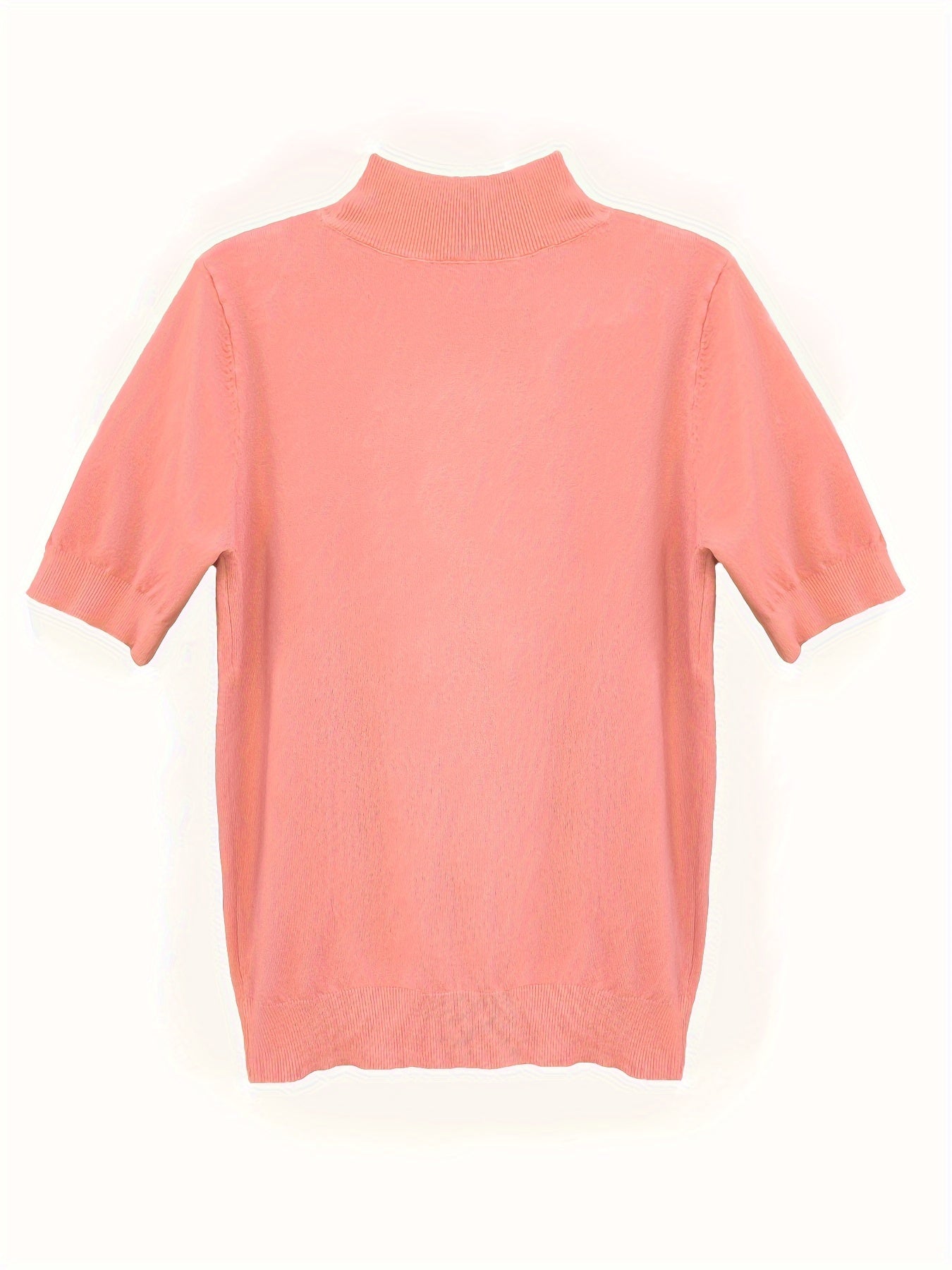 Premium Soft Knit Womens Sweater - Chic Mock Neck, Short Sleeve Pullover - Stylish & Elegant Wardrobe Staple
