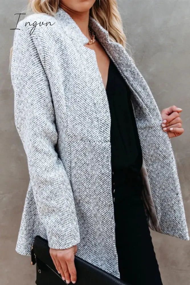 Ingvn -  Retro Pocketed Heather Grey Coat(3 Colors)