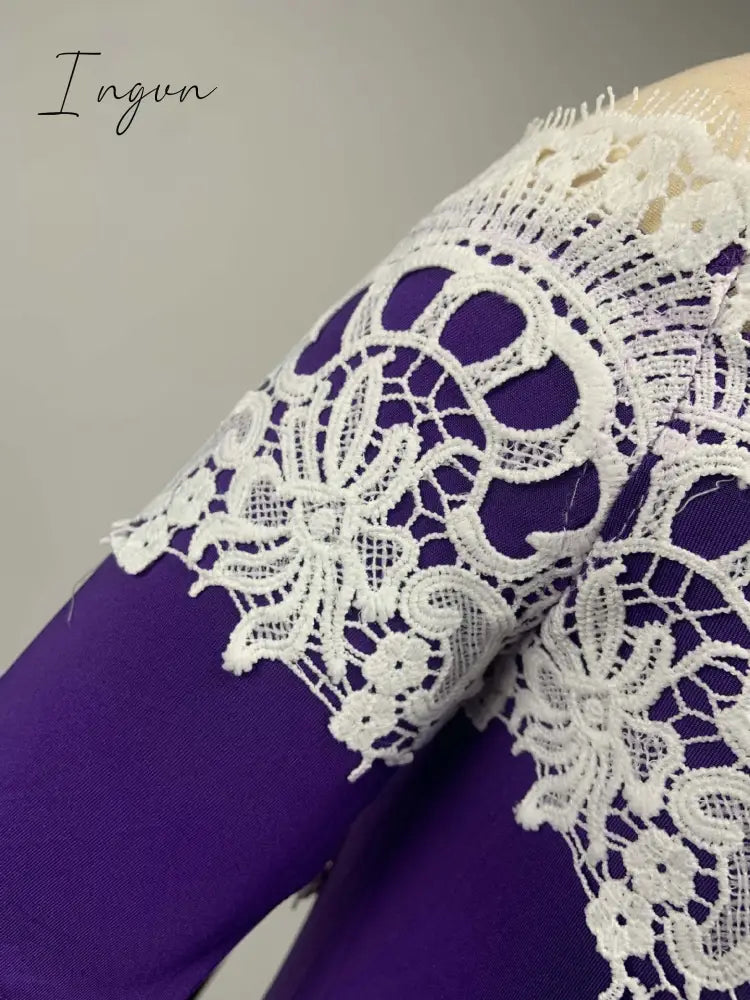 Ingvn - Plus size 5xl one-shoulder lace lace irregular dress female slim backless dress sexy elegant Ol party dress casual summer dress