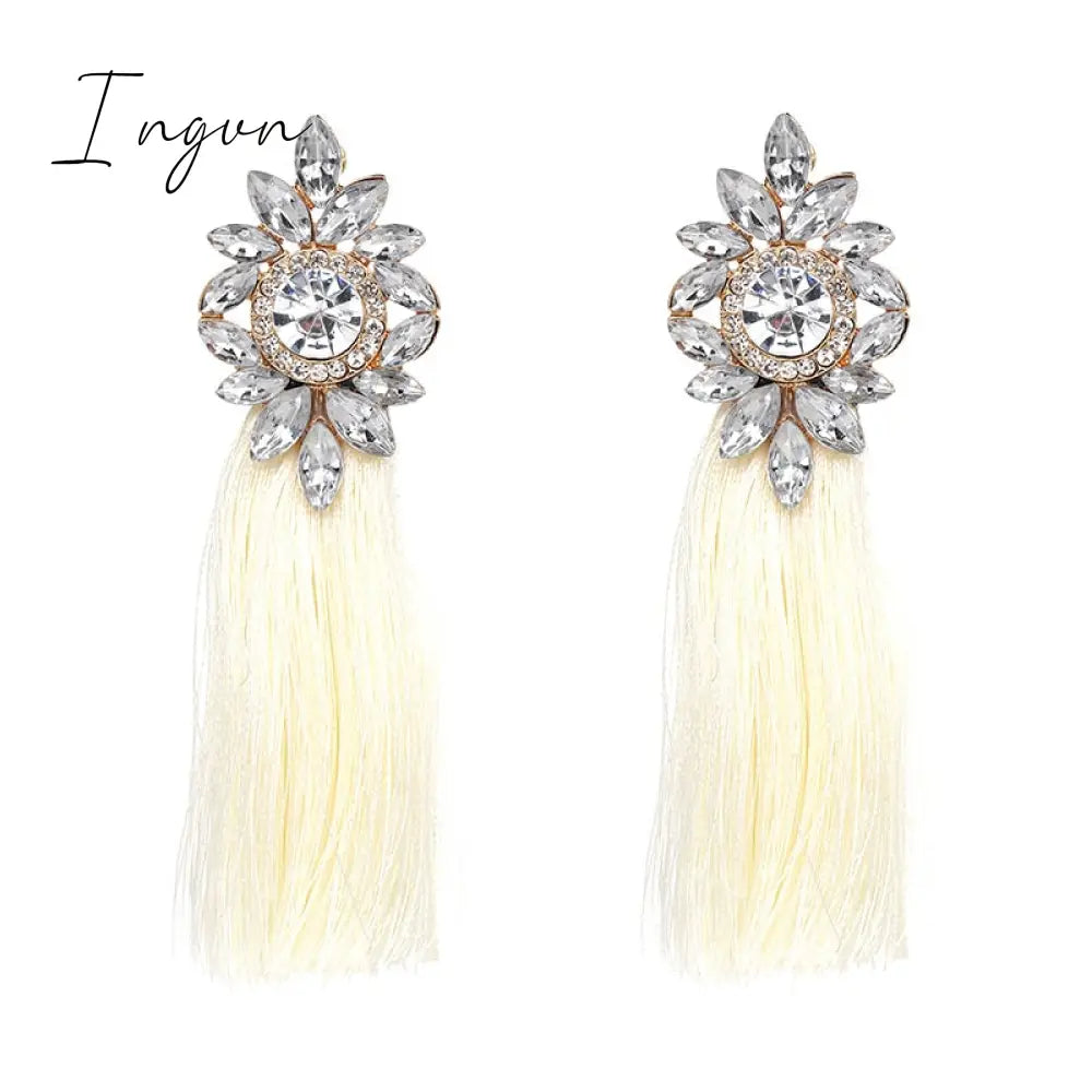 Ingvn - Bohemia Multicolored Tassel Earrings For Women Fashion Party Jewelry Fringe Dangle Earrings Statement Brincos 2023 Trend