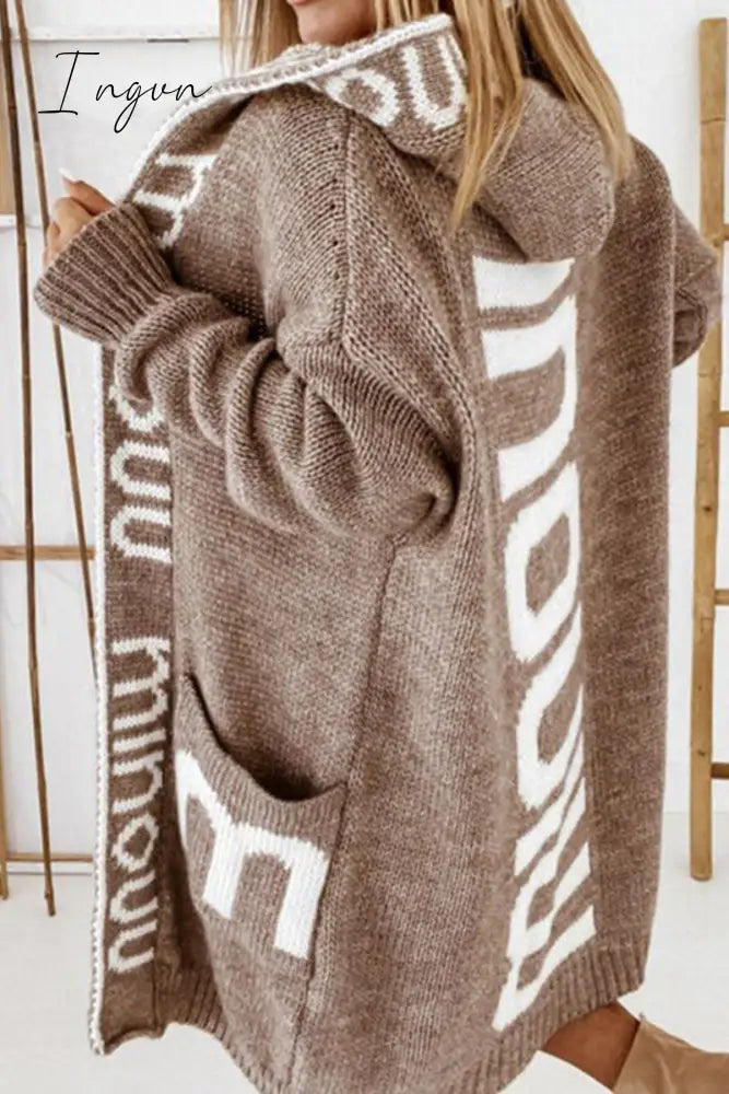 Ingvn - Casual Street Print Patchwork Hooded Collar Outerwear(3 Colors)