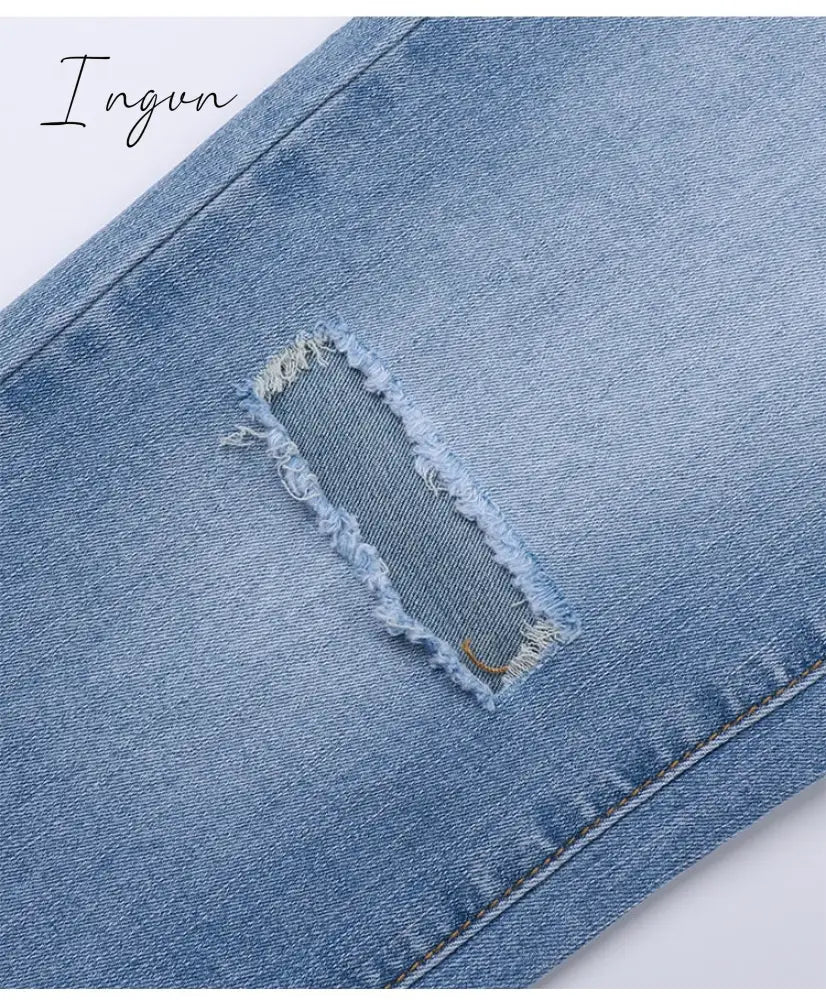 Ingvn - Shaping Skinny Jeans Women High Waist Stretch Ripped Denim Pants Hip Fit Leggings Slim Elastic Mom Jean Casual Comfy Trousers