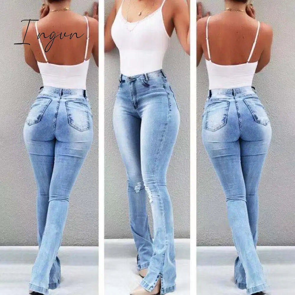 Ingvn - Spring Casual Baggy Jeans Women Fashion High Waist Jeans Mom Denim Trousers Overalls Oversize Boyfriend Pants Vintage