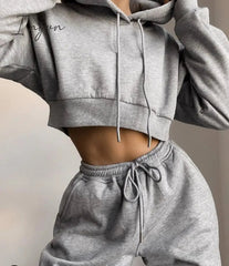 Ingvn - Winter Fashion Outfits for Women Tracksuit Hoodies Sweatshirt and Sweatpants Casual Sports 2 Piece Set Sweatsuits