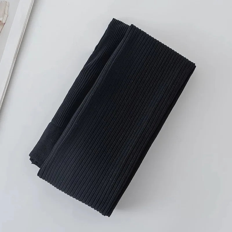 Knit Ribbed Pantyhose Women Sexy See-Through Stockings Black Striped Lace Tights For Women Skinny Leggings Pantyhose New