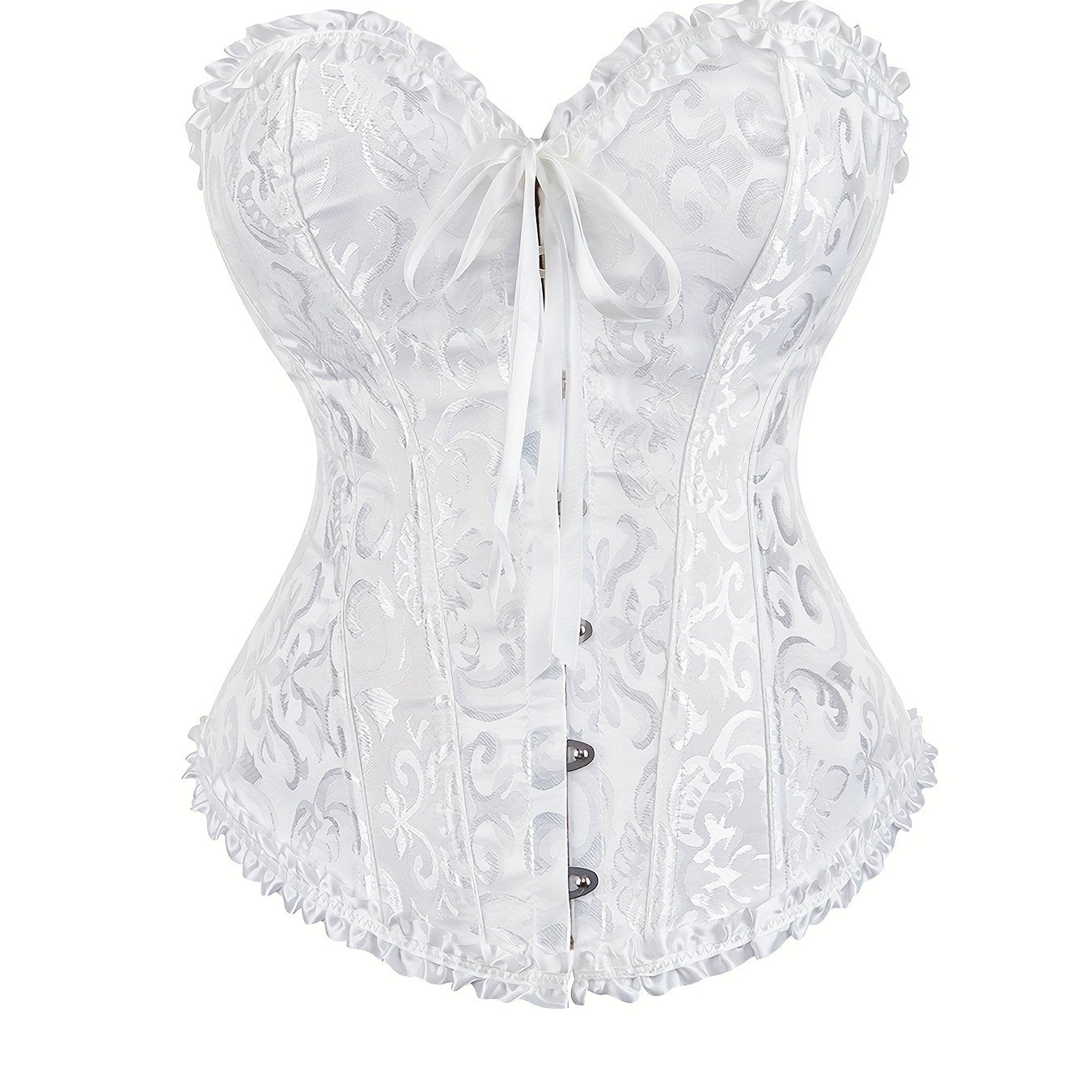 Luxurious Ruffle Strapless Corset Bustier - Sculpting Tummy Control, Adjustable Lace Up, Jacquard Fabric, Body Shaping, Womens Lingerie & Shapewear for a Flawless Silhouette