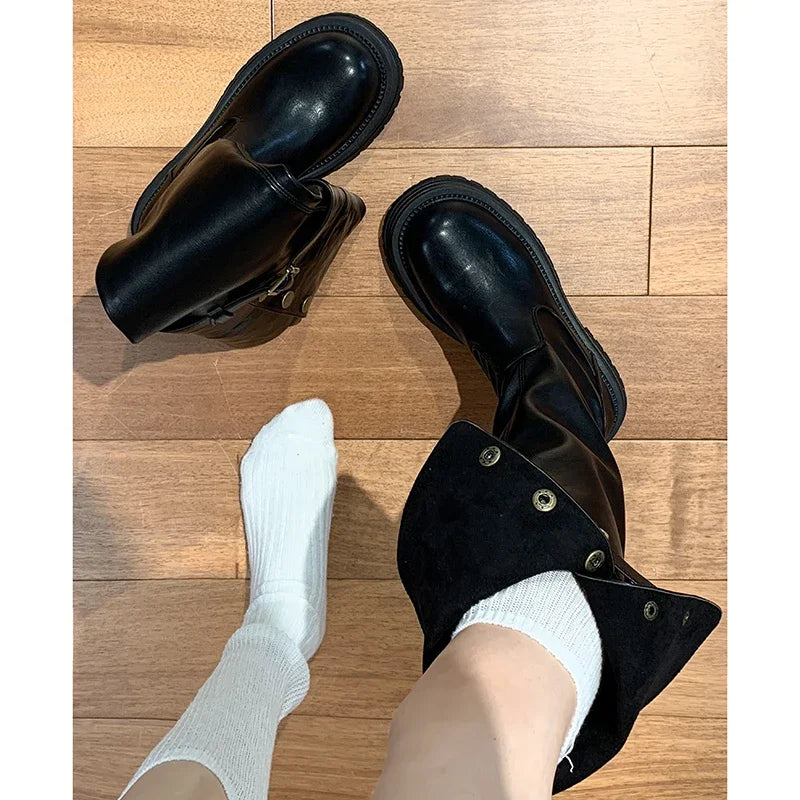Ingvn  Winter Modern Women's Over The Knee Boots Fashion Slip On Long Bootties Designer High Heels Botas De Mujer