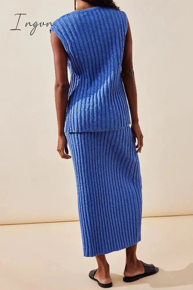 Ingvn - Sexy Simplicity Solid Draw String V Neck Sleeveless Two Pieces