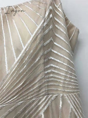 Ingvn - Sexy Slip Embroidered Maxi Dresses for Women Summer Elegant Luxury Evening Wedding Guest Formal Long Party Dress White