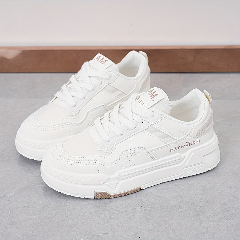 Women's Casual Platform Sneakers, Versatile Lace Up Outdoor Shoes, Comfortable Low Top Skate Shoes plus size
