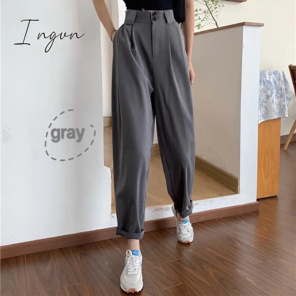 Ingvn - Classic Trendy Ankle Length Straight Pants