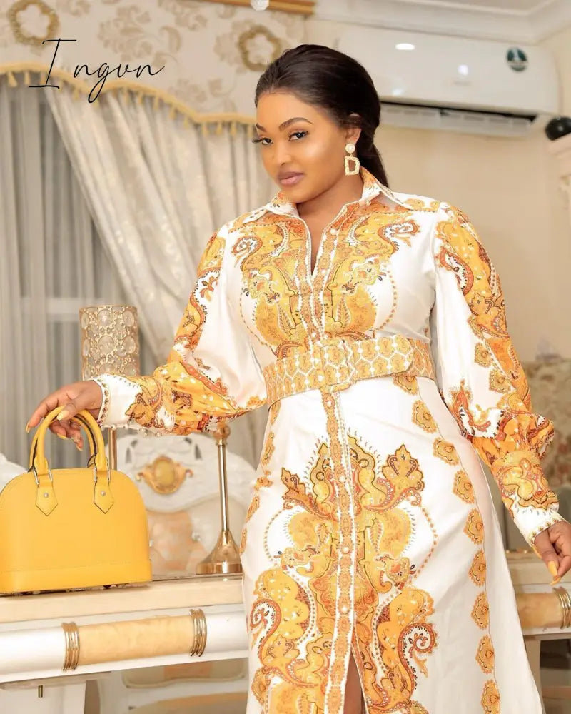 Ingvn - Long Maxi Dress  African Dresses For Women Dashiki Plus Size Dress Ladies Traditional African Clothing Fairy Dreess