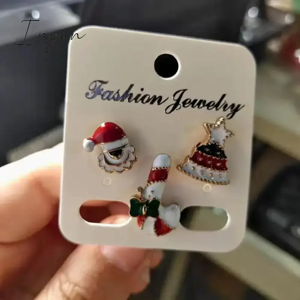 3pcs/set Christmas Gift For Women Men Brooches Enamel Pins Santa Claus Bell Elk Snowflake Xmas Tree Brooch Kids New Year Pin