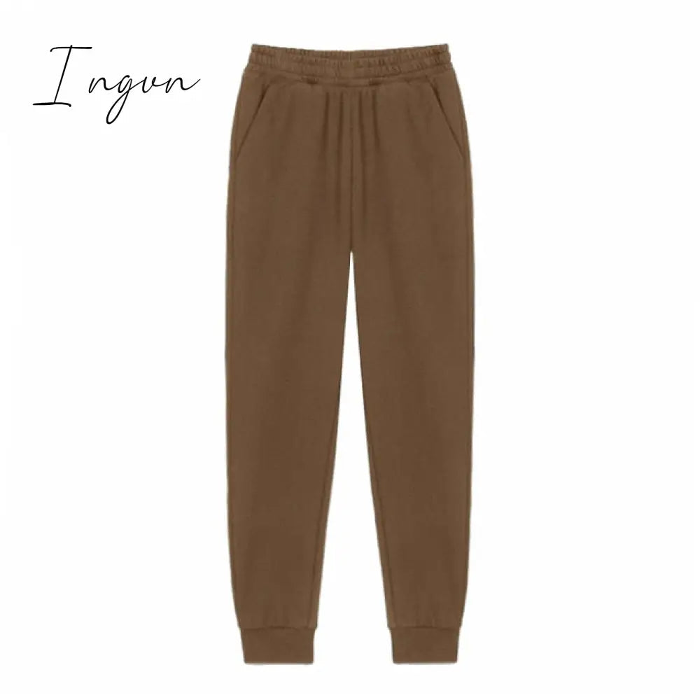 Ingvn - Women Unisex Couple Fleece 100% Cotton Suits 2 Pieces Sets Casual Tracksuit Hoodies Sweatshirt Pants Plus Size