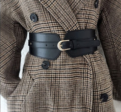 Luxury ladies wide belt elastic vintage buckle leather wide fashion wild pin buckle women's belt waist seal belt