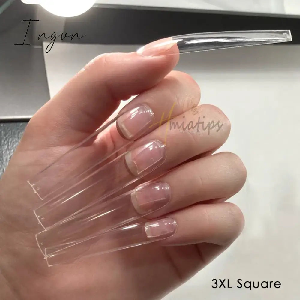 3XL Full Cover False Long Stiletto  Nail Tips Sculpted Clear Press On Artificial Fake Nails  Manicure Salon Supply 120pcs