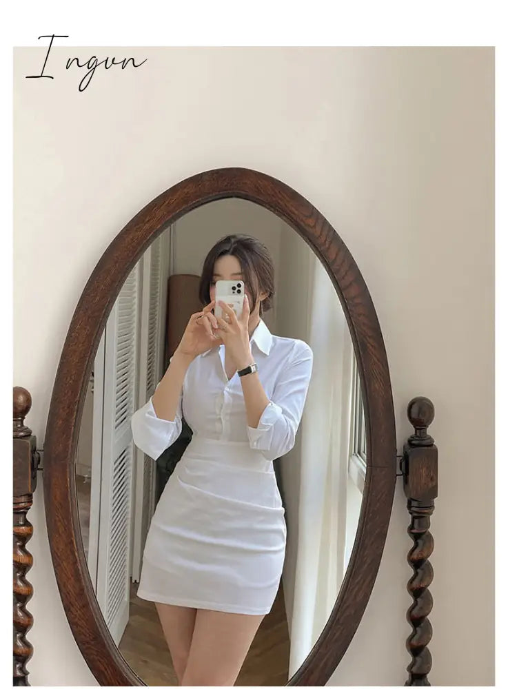 Ingvn - Fashion Summer Women'S Dress Shirt Dress Long Evening Female Vintage Maxi Party Oversize Beach Women Dresses Casual Elegant Prom