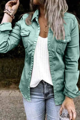 Ingvn -  Long Sleeve Solid Color Jacket Tops(4 Colors)