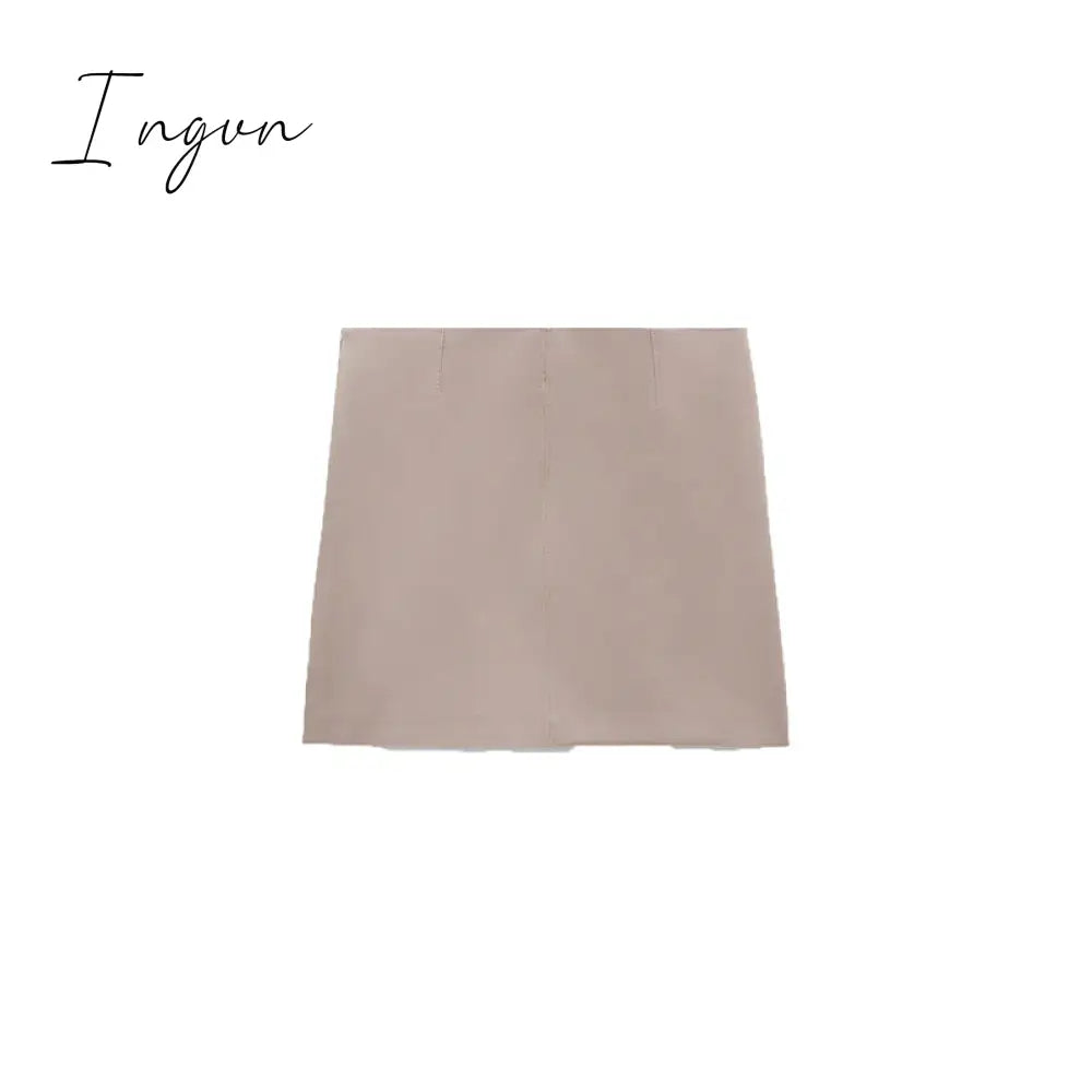 Ingvn - Stylish Elegant Skirt Suits Women Fashion 2 Buttons Cropped Blazer Side Split Mini Skirts Suits Female Chic Sets