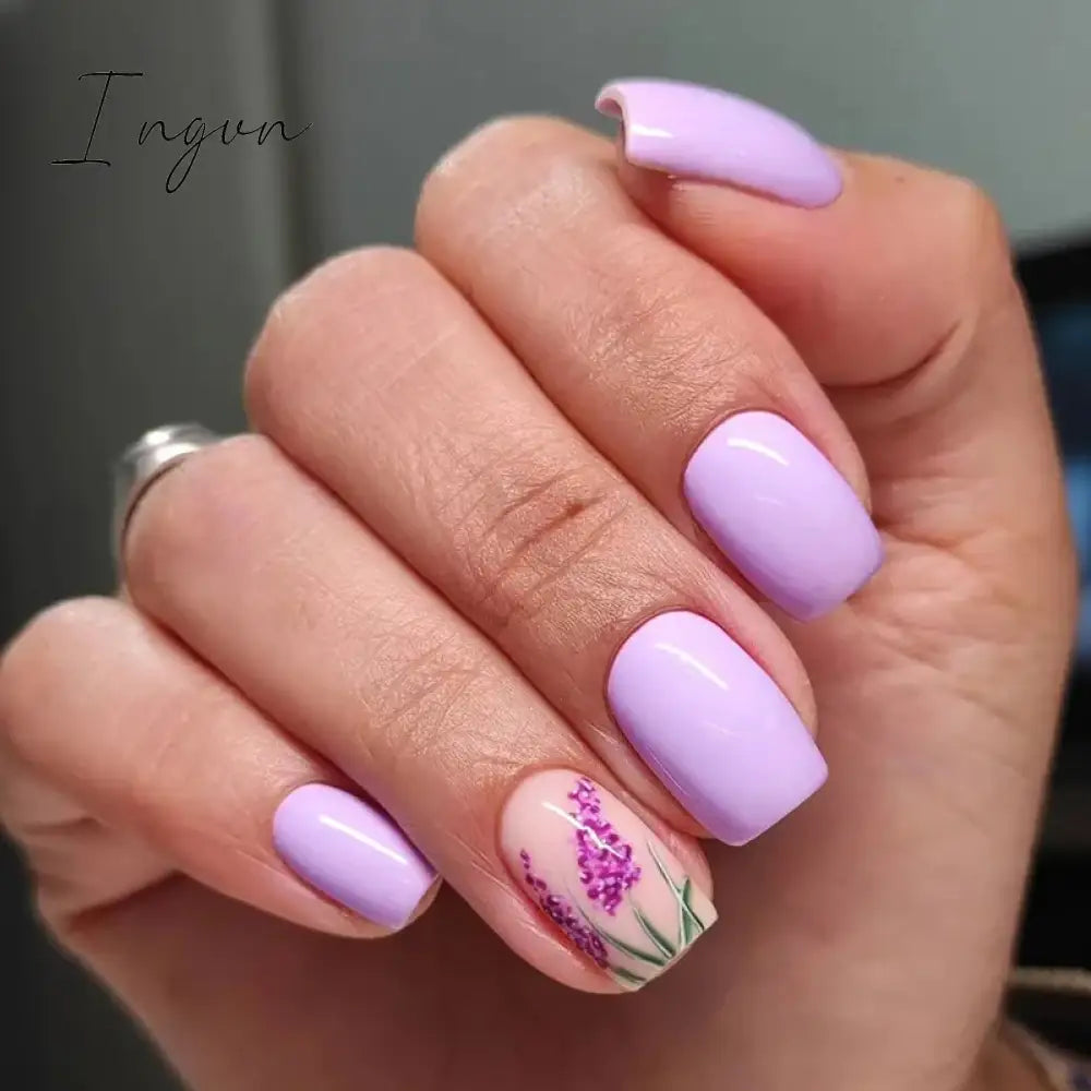 24Pcs Purple Y2K Press on Nails Star Diamond Designs Full Cover Fake Nails Long Coffin Acrylic False Nails for Women 2023 New