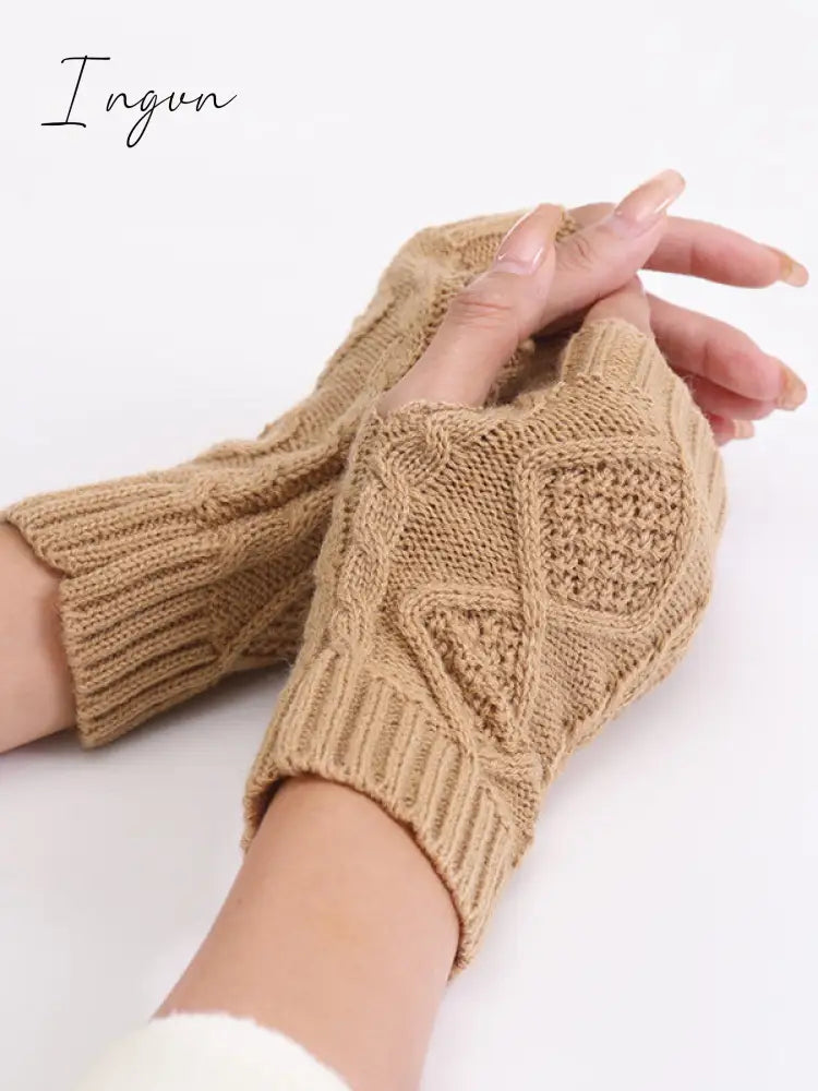 Ingvn - Simple 9 Colors Jacquard Knitting Gloves