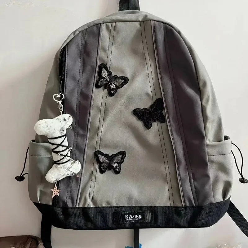Ingvn  Y2k Gothic Womens Backpack Butterfly Patchwork Student School Backpacks Large Capacity Vintage Fashion Designer Luxury Bag