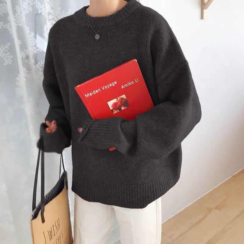 Voguable Elegant Women Sweater Oversized Knitted Basic Pullovers O Neck Loose Soft Female Knitwear Jumper