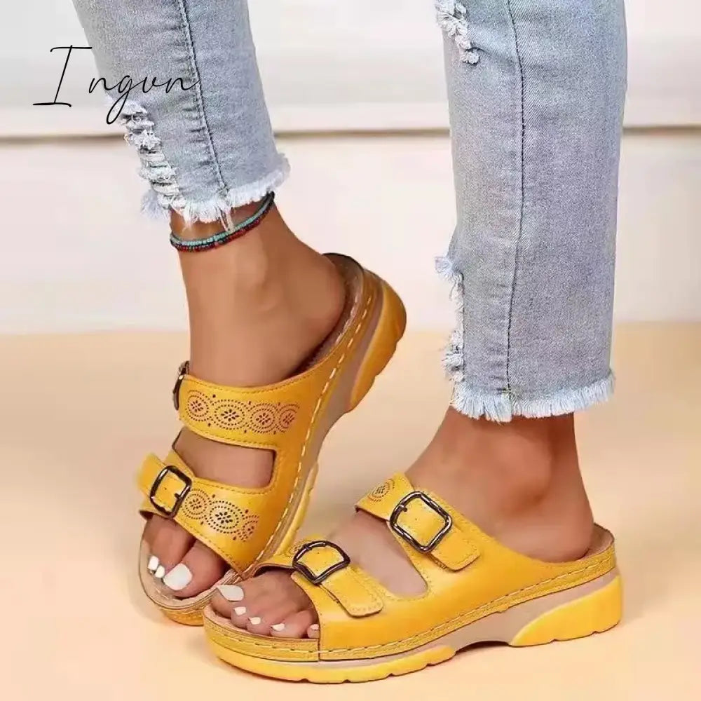Ingvn - Sandals Women Summer 2024 Heels Sandals Summer Wedges Shoes For Women Platform Sandalias Mujer Elegant Heel Sandals Shoes Female