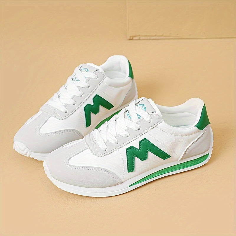 Women's Letter Decor Sneakers, Casual Lace Up Outdoor Shoes, Comfortable Low Top Shoes
