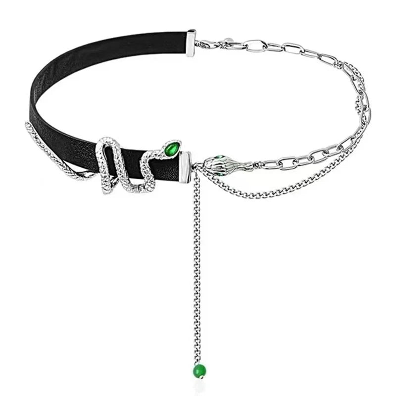 INGVN  New Vintage Gothic Black Necklace for Women Fashion Punk Leather Choker Dark Collar Chain Trendy Jewelry Cool Y2K Accessories