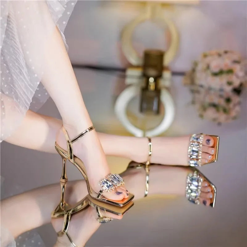 Elegant Thin High Heel Women's Shoes Sexy Female Dress Summer Sandals Luxury for Ladies Heeles Sandales Femmes