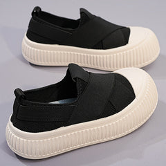 Comfortable Women's Breathable Knit Sneakers - Soft, Lightweight, Casual Slip On Shoes for Outdoor Activities, Low Top Design for Everyday Wear