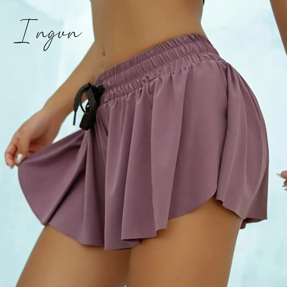 Ingvn - Women's Shorts Quick Drying Slim Fit High Waist Shorts High Elasticity Breathable Workout Fitness Spodenki Damskie